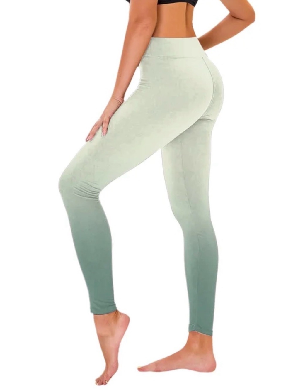 NEW Victoria's Secret Ribbed Delicate Mint Ombre Leggings Small